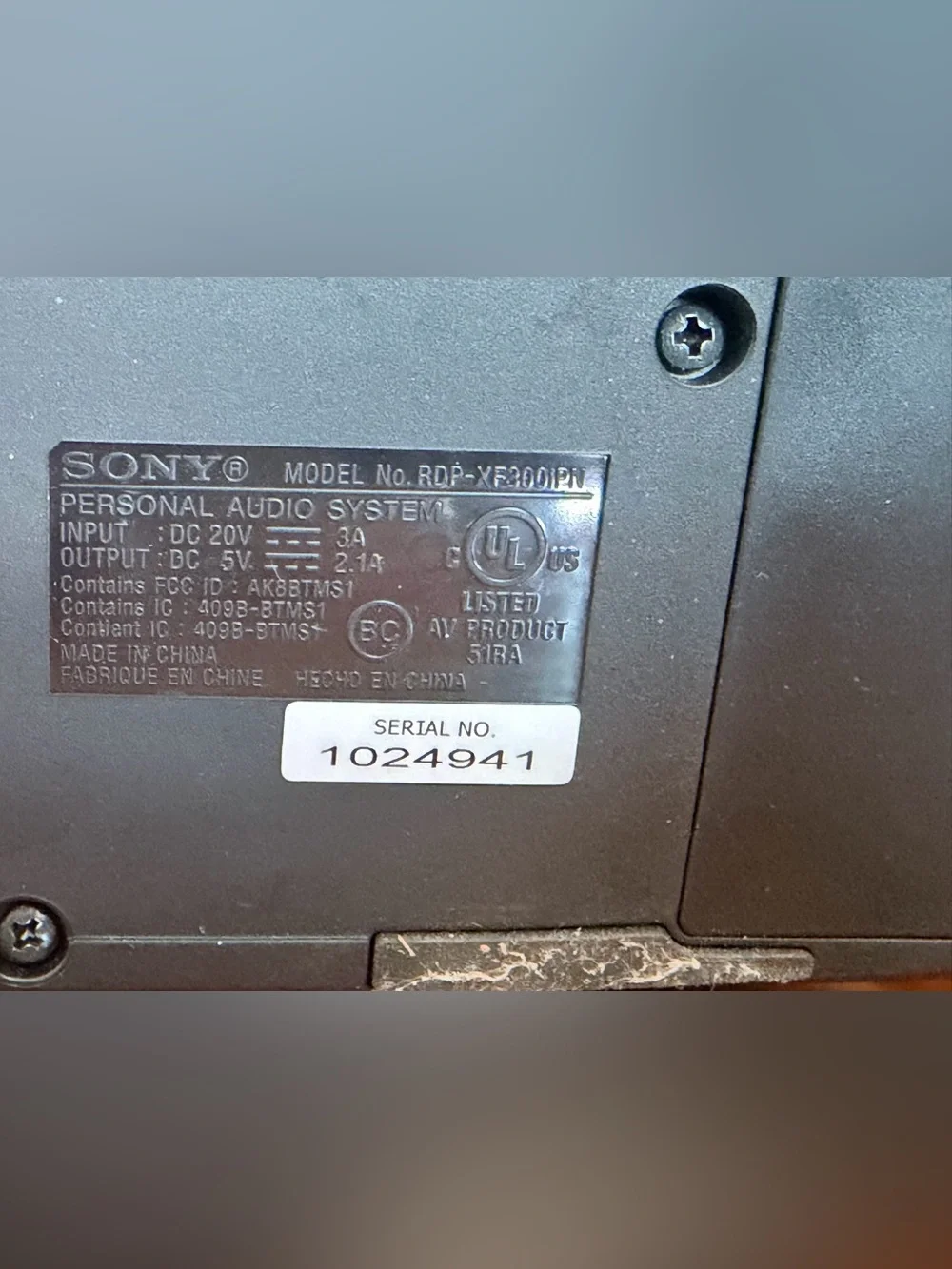 Sony Black Speaker Dock Bluetooth